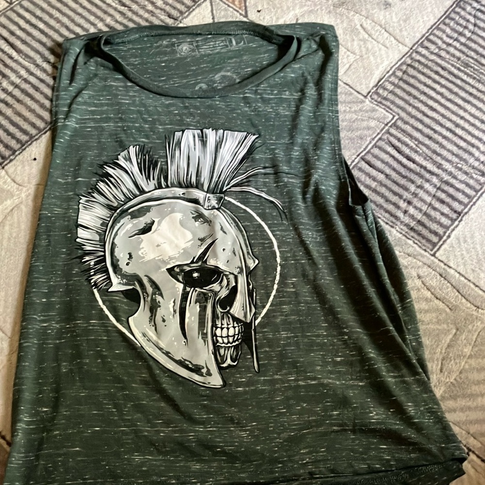 Green Graphic Muscle Tee